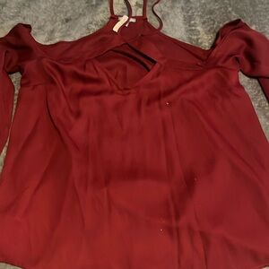 Off the shoulder keyhole opening blouse